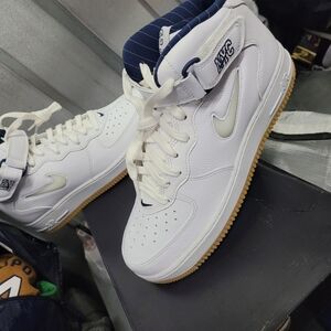 Nike Air Force 1 Mid Tops White and Navy Blue